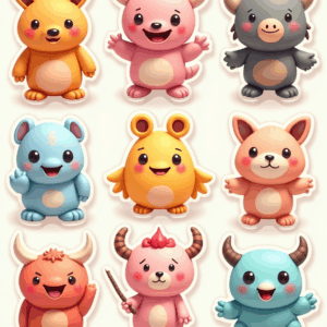 Cartoon Characters & Mascots - Sticker Sheet v32